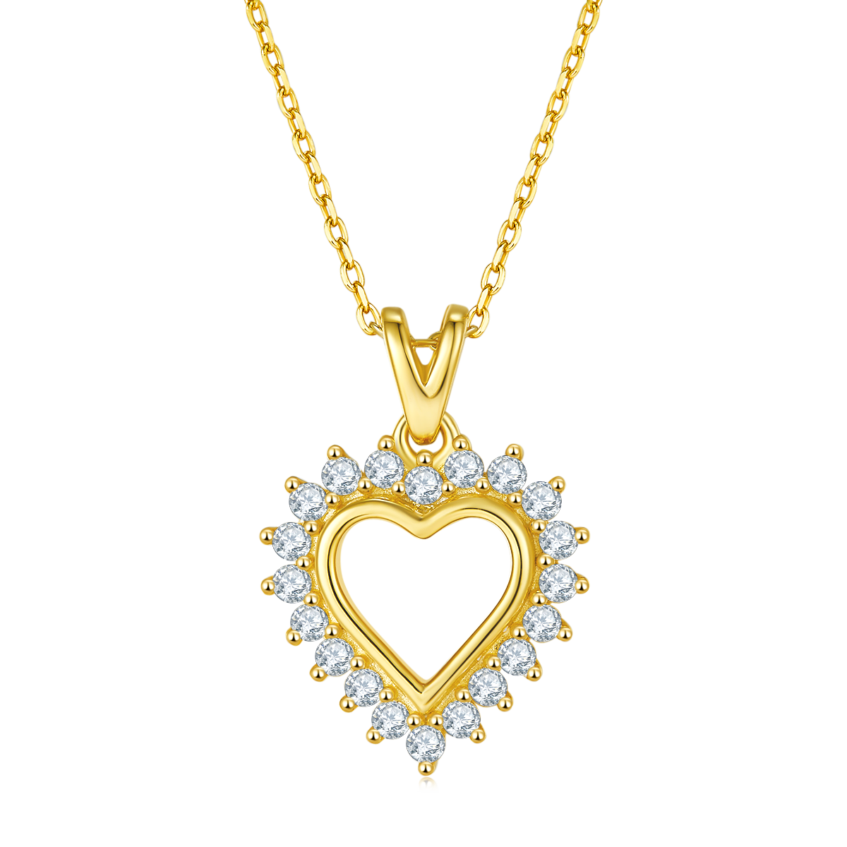 Hollow Core Love Pendant S925 Silver Moissanite Grade D 0.54CT